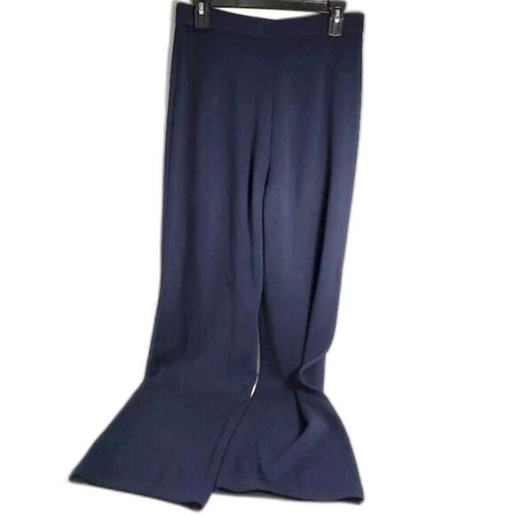 St. John Caviar Vintage Knit Navy Blue Pants - Size 8 - Picture 5 of 7